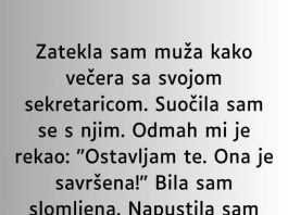 Zatekla sam muža kako večera sa svojom sekretaricom…” Zatekla sam muža kako večera sa svojom sekretaricom…” - featured image